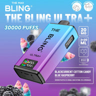 Bling Ultra Plus 30k Puffs Prefilled Pod Vape Blackcurrant Cotton Candy/ Blue Raspberry