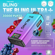 Bling Ultra Plus 30k Puffs Prefilled Pod Vape Blueberry Sour Raspberry/ Cherry Sour Raspberry