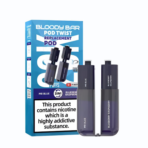 Bloody Bar Twist 20K Prefilled Pods + Refill Containers Mr Blue/ Blueberry Raspberry