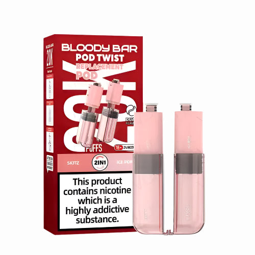 Bloody Bar Twist 20K Prefilled Pods + Refill Containers Skitz/ Ice Pop