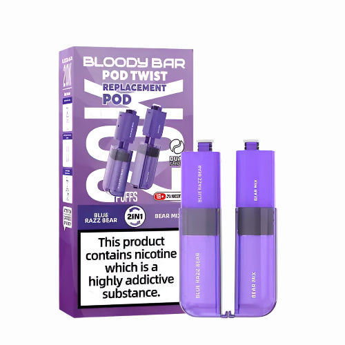 Bloody Bar Twist 20K Prefilled Pods + Refill Containers Blue Razz Bear/ Bear Mix