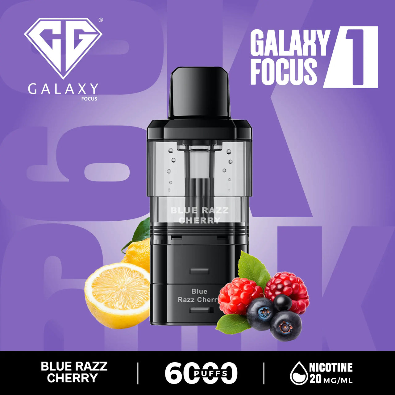 Crystal Galaxy Focus 6000 Pod Blue Razz Cherry