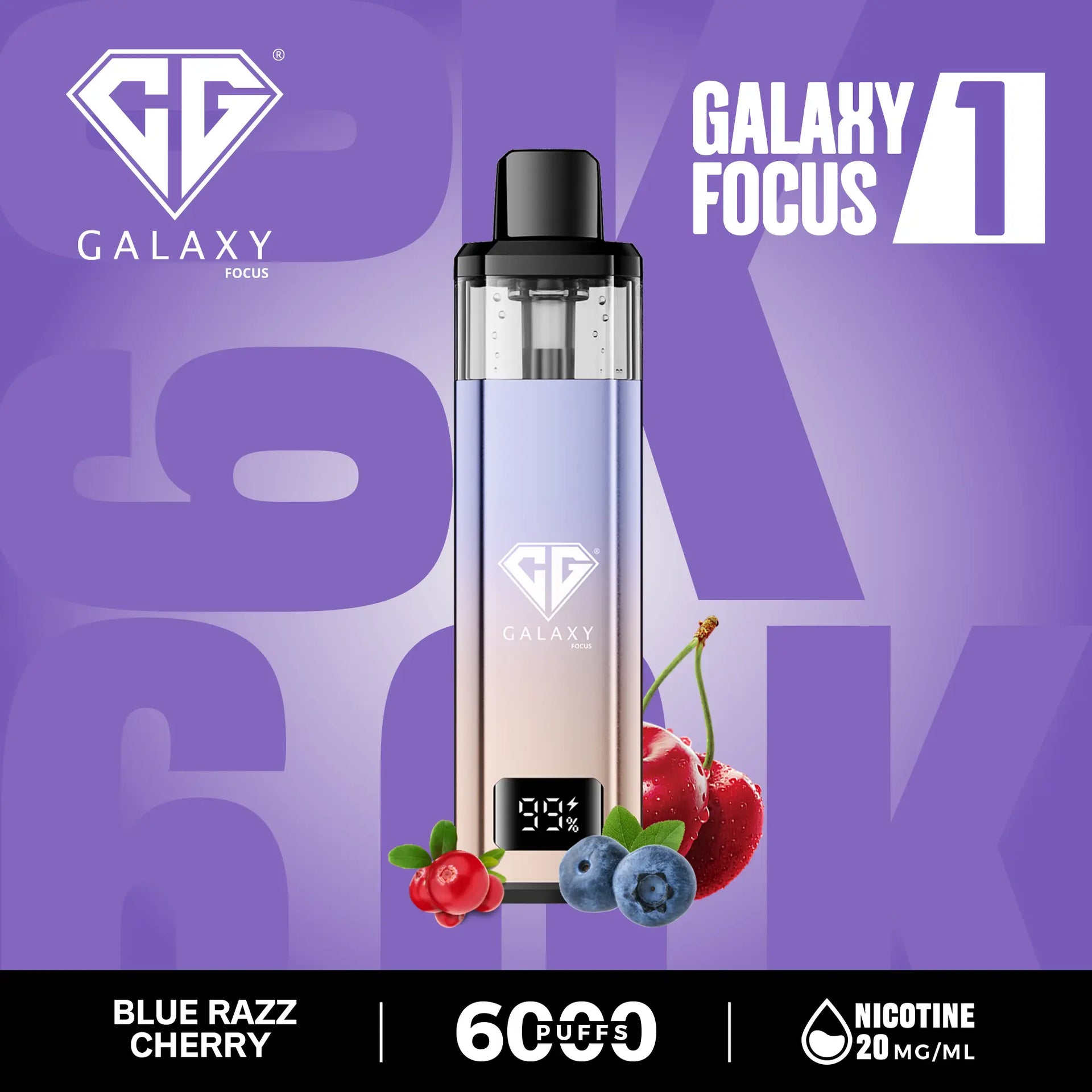 Blue Razz Cherry Crystal Galaxy Focus 6000