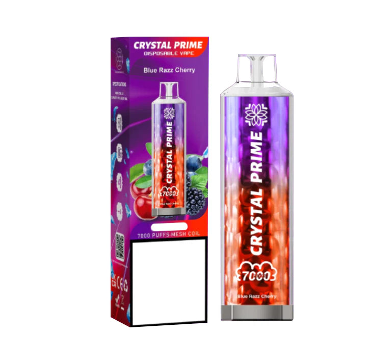 Crystal Prime Disposable Vape Blue Razz Cherry 7000 Puffs