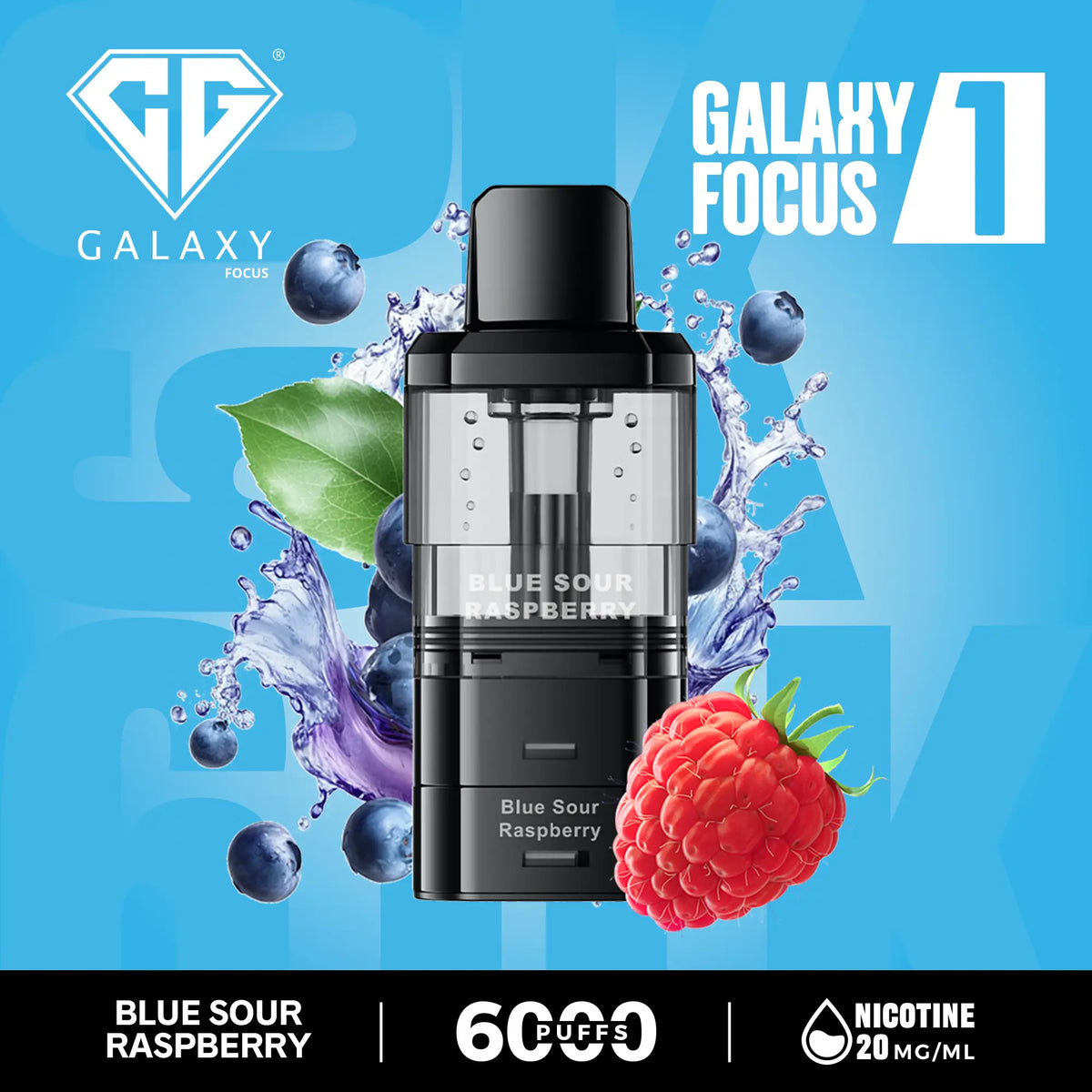 Crystal Galaxy Focus 6000 Pod Blue Sour Raspberry
