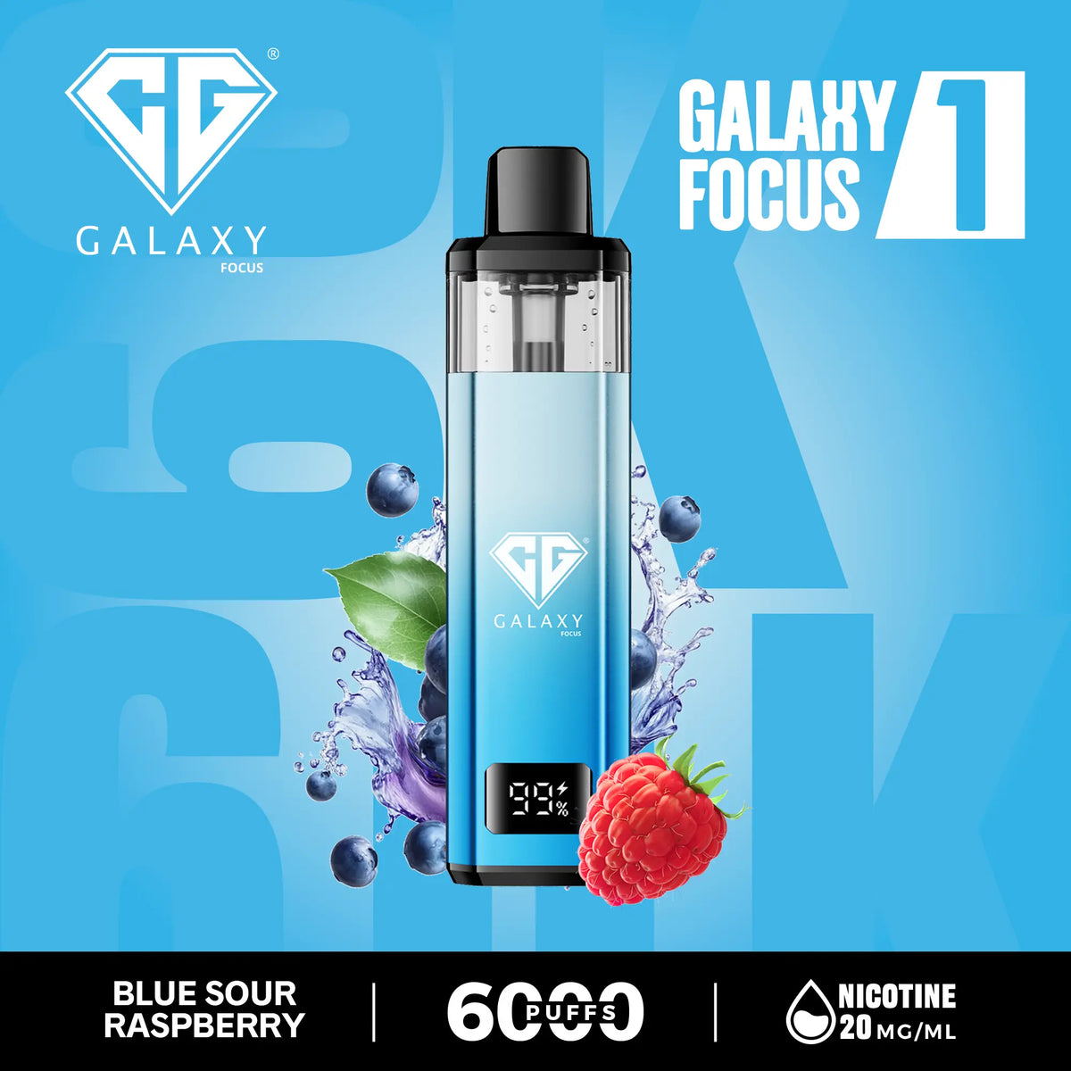 Blue Sour Raspberry Crystal Galaxy Focus 6000