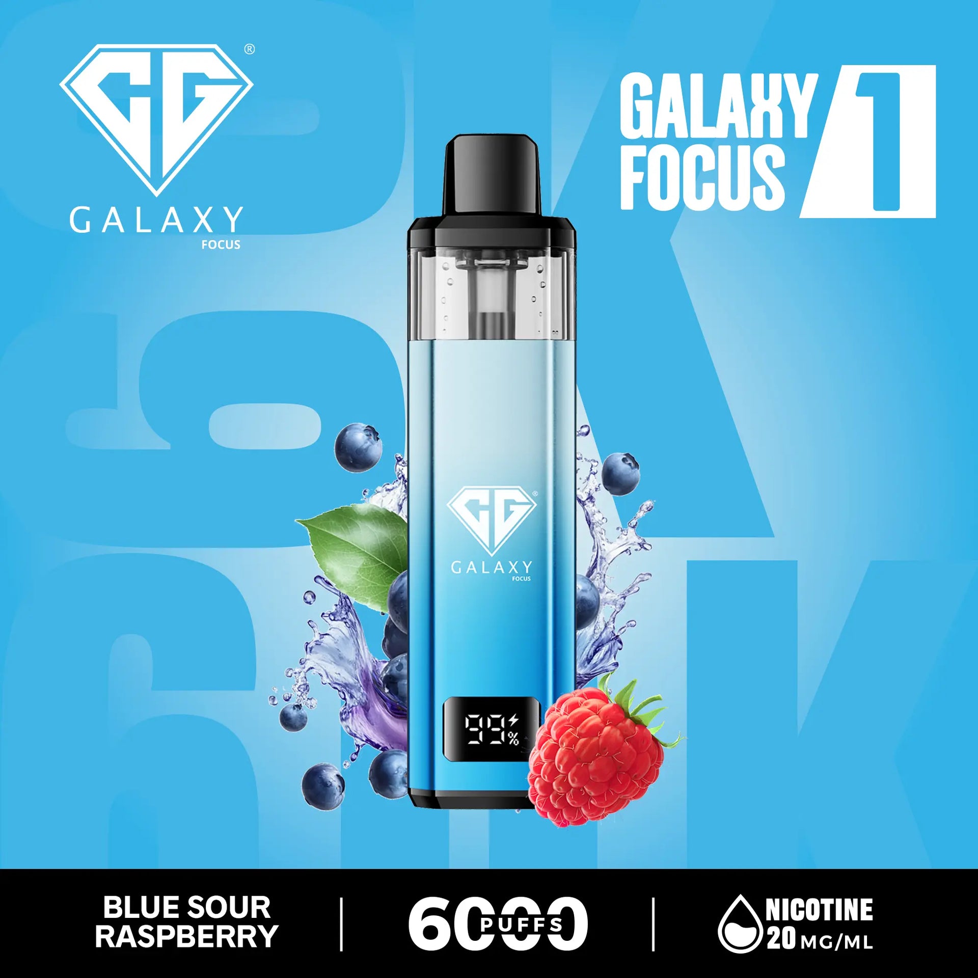 Blue Sour Raspberry Crystal Galaxy Focus 6000