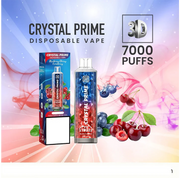 Crystal Prime Disposable Vape Blueberry Cherry Cranberry 7000 Puffs