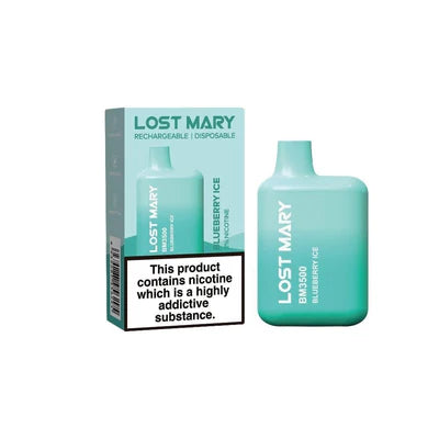 Blueberry Ice Box Of 10 Lost Mary 3500 Puffs