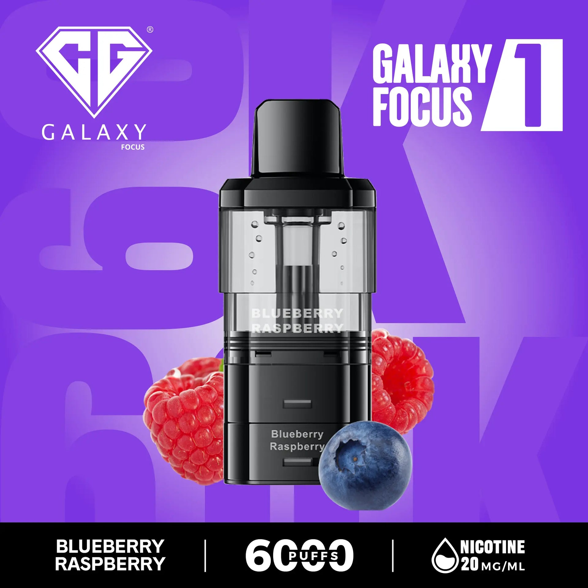 Crystal Galaxy Focus 6000 Pod Blueberry Raspberry