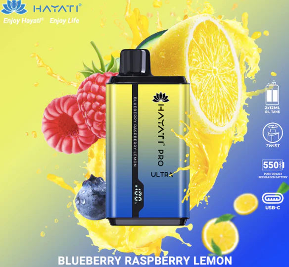 Hayati Pro Ultra 15000 Box of 5 Blueberry Raspberry