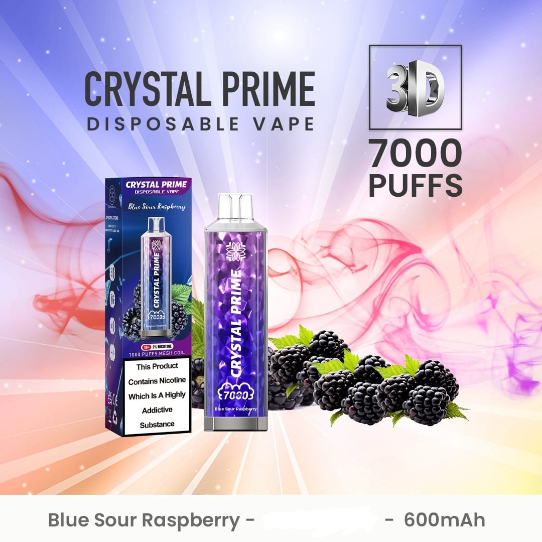 Blue Sour Raspberry Crystal Prime 7000 Puffs - Vape Store UK | Online Vape Shop | Disposable Vape Store | Ecig UK