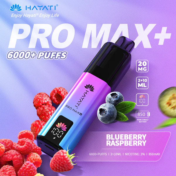 Buy Hayati Pro Max Plus 6000 Blueberry Raspberry 20mg prefilled pod kit