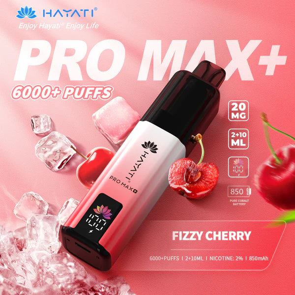 Buy Hayati Pro Max Plus 6000 Fizzy Cherry 20mg prefilled pod kit