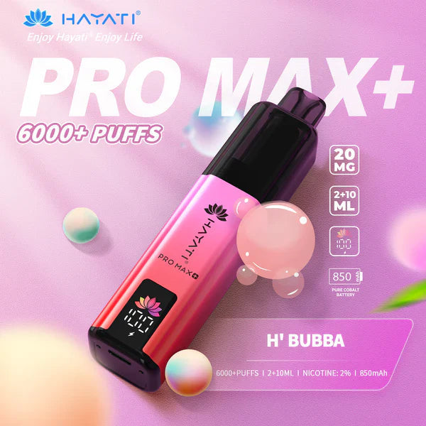 Buy Hayati Pro Max Plus 6000 H Bubba Pink Bubble 20mg prefilled pod kit