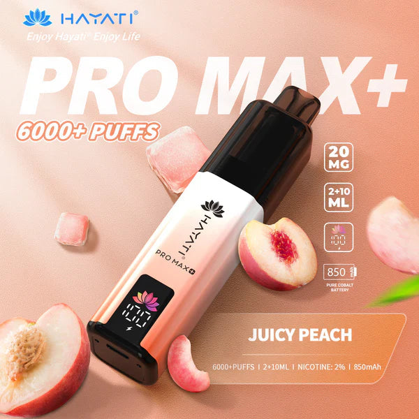 Buy Hayati Pro Max Plus 6000 Juicy Peach 20mg prefilled pod kit