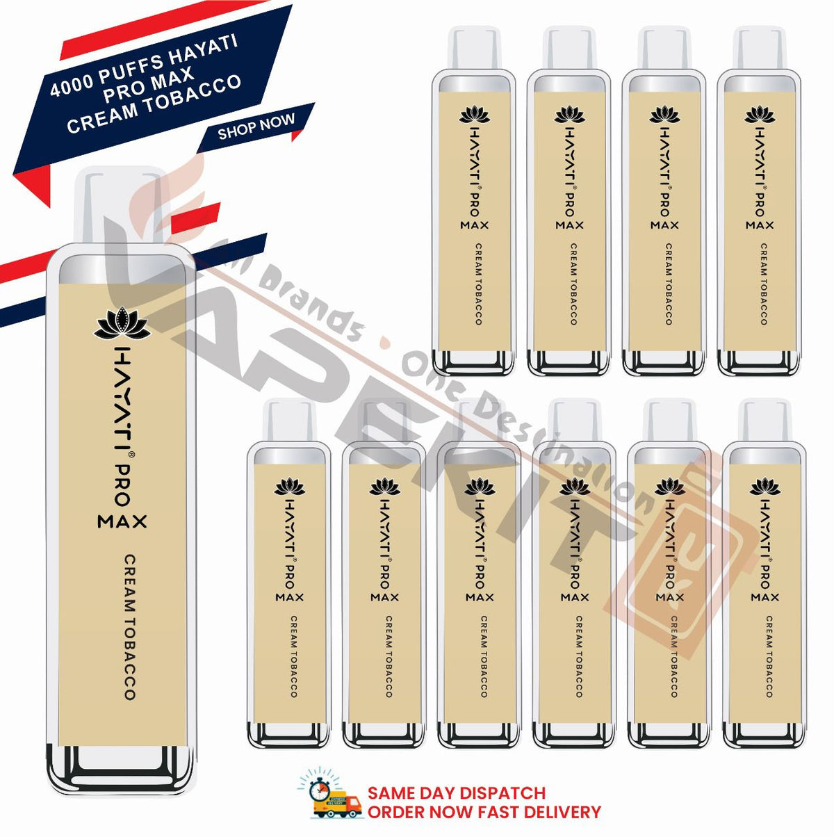 Hayati Pro Max 4000 Cream Tobacco prefilled vape