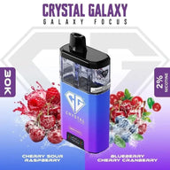Crystal Galaxy Focus 2 30K Prefilled Vape Kit – Cherry Sour Raspberry and Blueberry Cherry Cranberry flavour