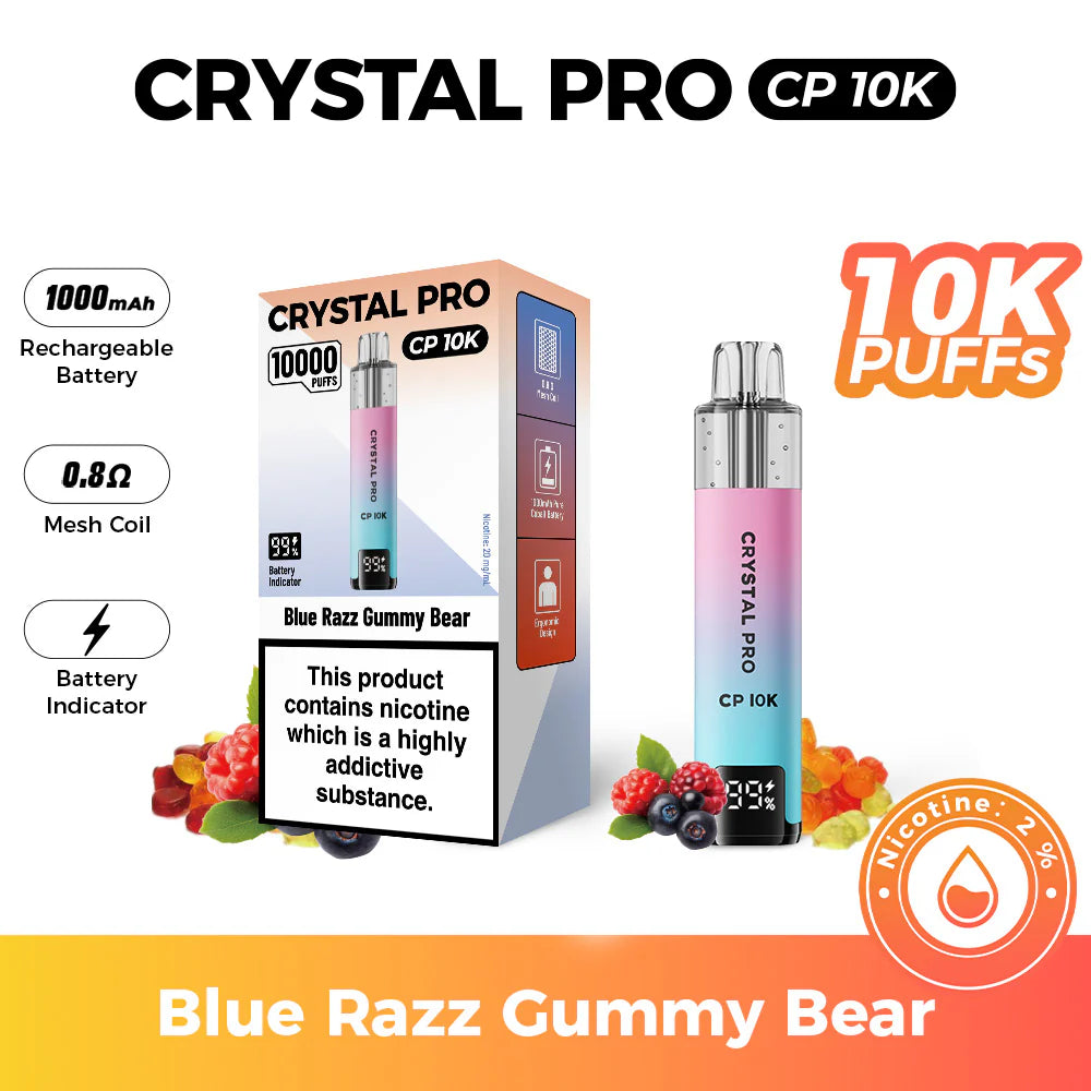 Crystal Pro 10000 (CP 10K) Prefilled Pod Kit Blue Razz GB