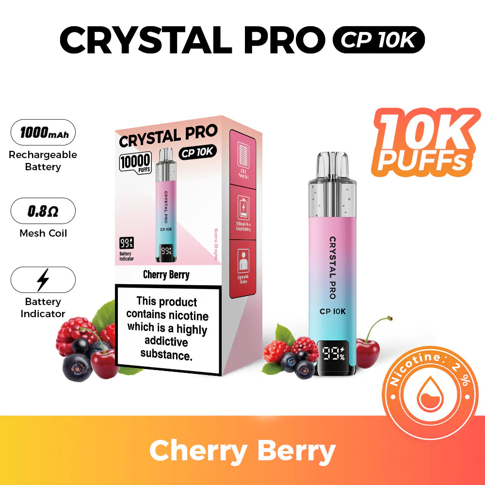 Crystal Pro 10000 (CP 10K) Prefilled Pod Kit Cherry Berry