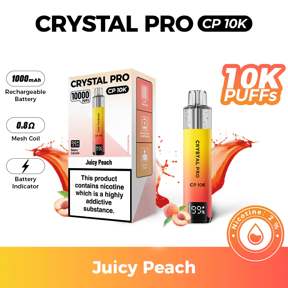 Crystal Pro 10000 (CP 10K) Prefilled Pod Kit Juicy Peach