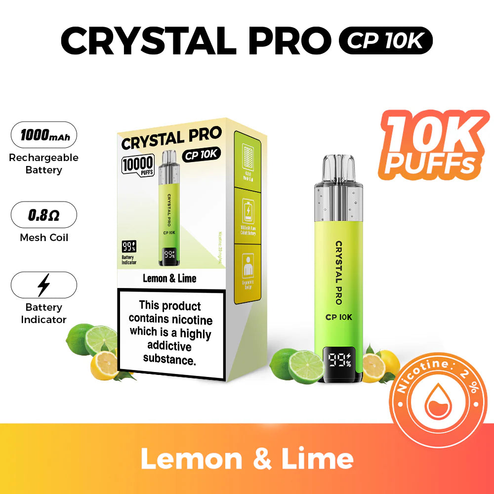 Crystal Pro 10000 (CP 10K) Prefilled Pod Kit Lemon and Lime