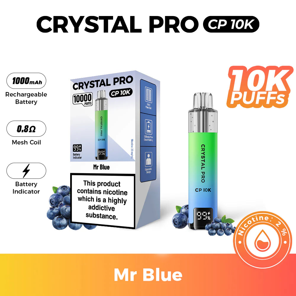 Crystal Pro 10000 (CP 10K) Prefilled Pod Kit Mr Blue