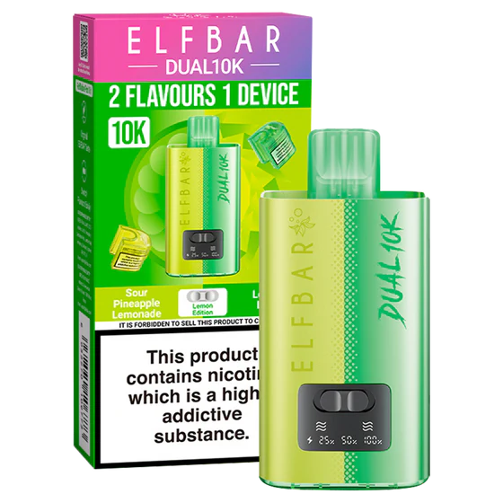 Elf Bar Dual 10K Prefilled Pod Vape Kit Lemon Edition