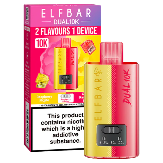 Elf Bar Dual 10K Prefilled Pod Vape Kit Raspberry Edition