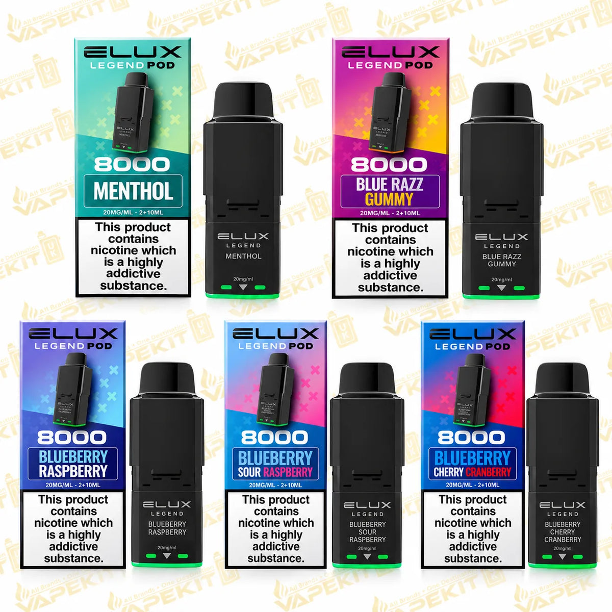 Elux Legend 8000 Refill Pods – Box of 5