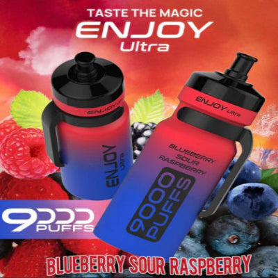 Enjoy Ultra 9000 Box Of 10 Blueberry Sour Raspberry