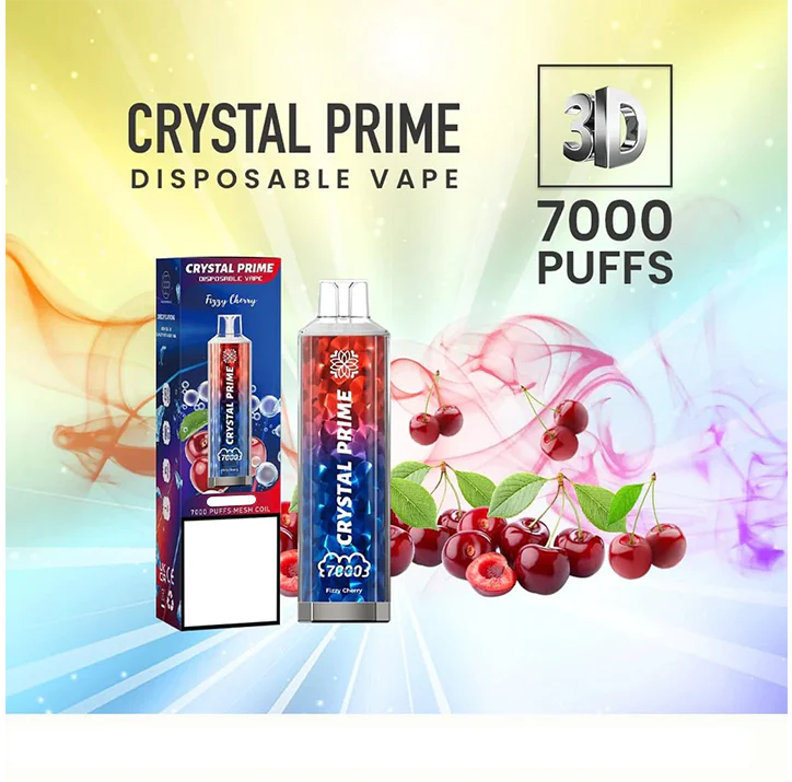 Crystal Prime Disposable Vape Fizzy Cherry 7000 Puffs