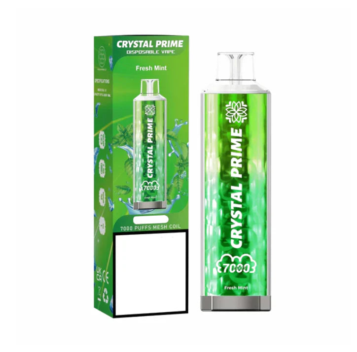 Crystal Prime Disposable Vape Fresh Mint 7000 Puffs