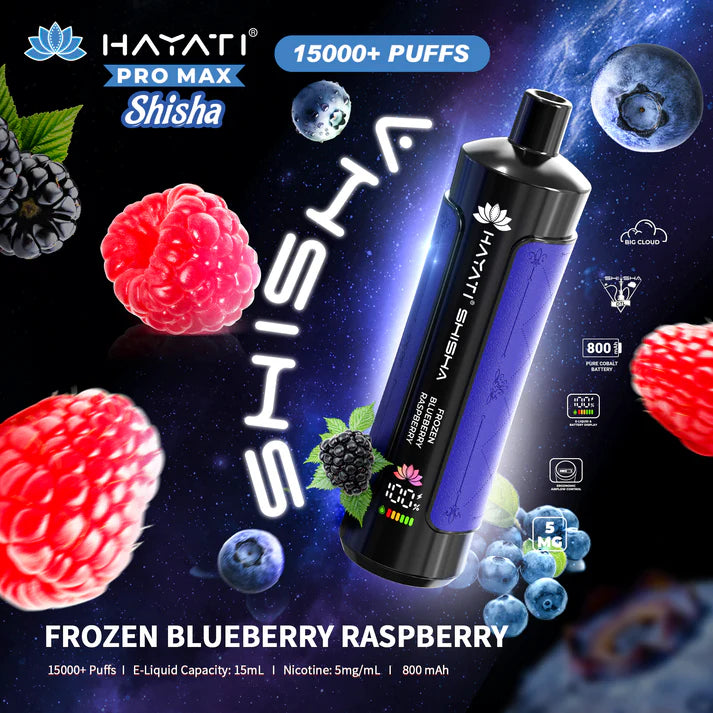 Hayati Pro Max Shisha 15000 Frozen Bueberry Raspberry