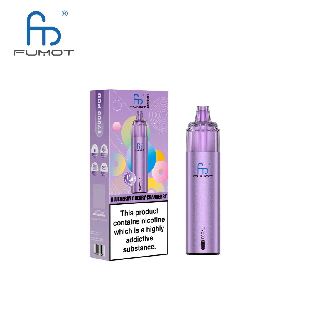 Fumot T7000 Prefilled Pod Vape Kit Blueberry Cherry Cranberry