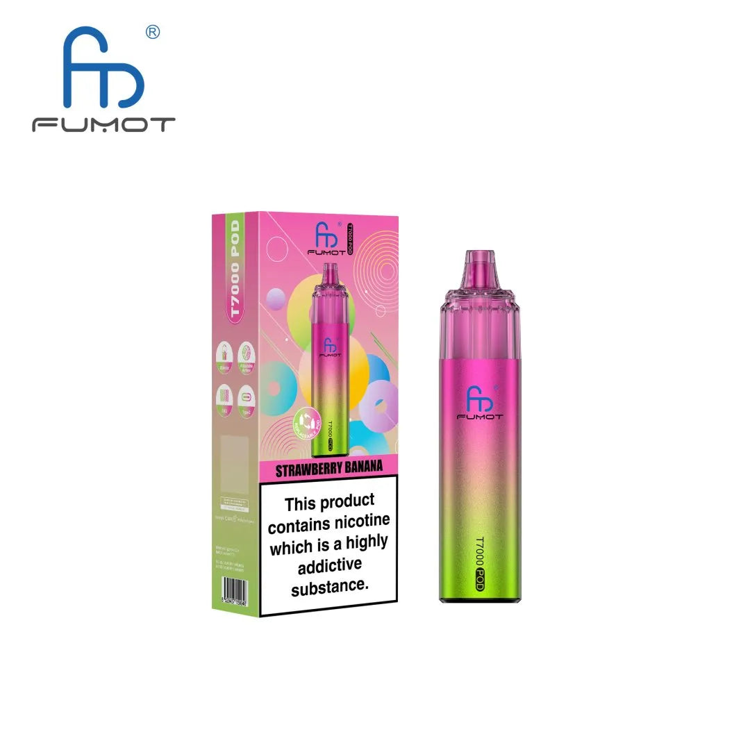 Fumot T7000 Prefilled Pod Vape Kit Strawberry Banana