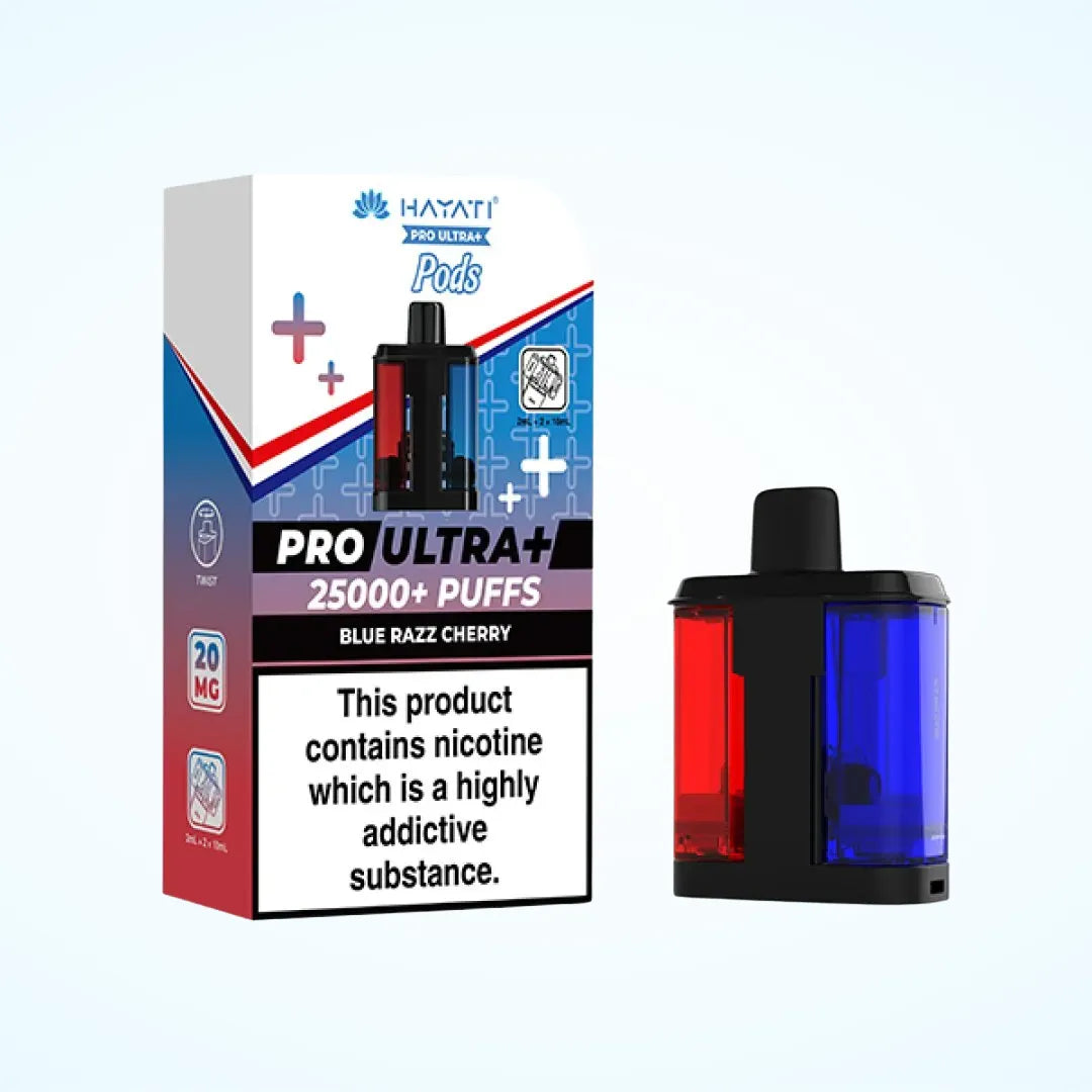 Hayati Pro Ultra Plus Replacement Pods 25K Blue Razz Cherry