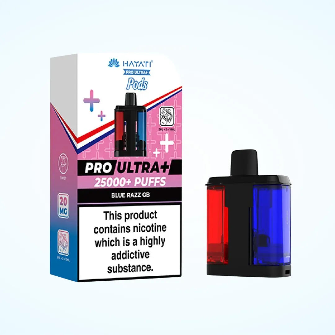 Hayati Pro Ultra Plus Replacement Pods 25K Blue Razz GB