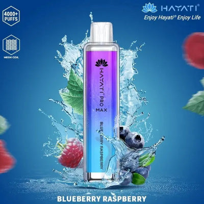 Hayati Pro Max 4000 Puffs Box of 10 Blueberry Raspberry