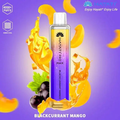 Hayati Pro Max 4000 Puffs Box of 10 Blackcurrant Mango