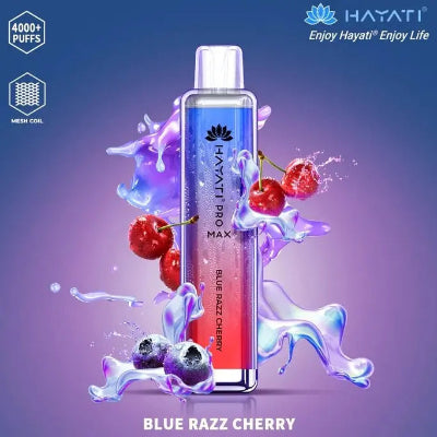 Hayati Pro Max 4000 Puffs Box of 10 Blue Razz Cherry