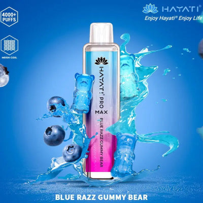 Hayati Pro Max 4000 Puffs Box of 10 Blue Razz Gummy Bear