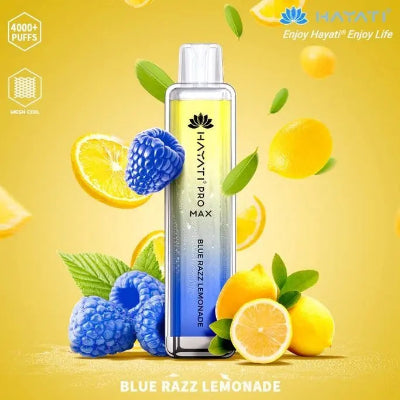 Hayati Pro Max 4000 Puffs Box of 10 Blue Razz Lemonade
