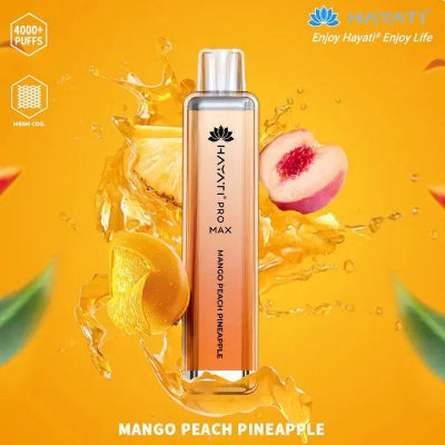 Hayati Pro Max 4000 Puffs Box of 10 Mango Peach Pineapple