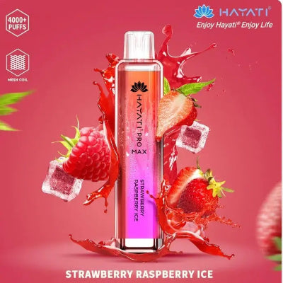 Hayati Pro Max 4000 Puffs Box of 10 Strawberry Raspberry Ice