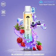 Hayati Pro Max 4000 Puffs Box of 10 Blueberry Cherry Cranberry