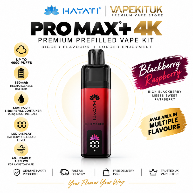 Hayati Pro Max Plus 4000 Blackberry Raspberry Prefilled Pod Kit – 20mg