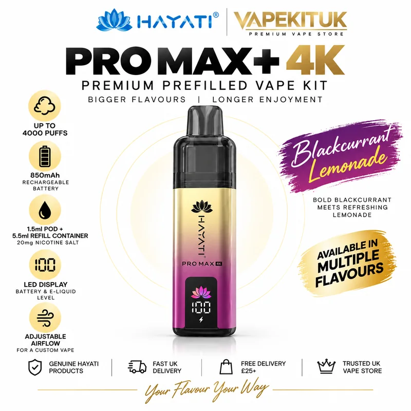 Hayati Pro Max Plus 4000 Blackcurrant Lemonade Pod Kit – 20mg