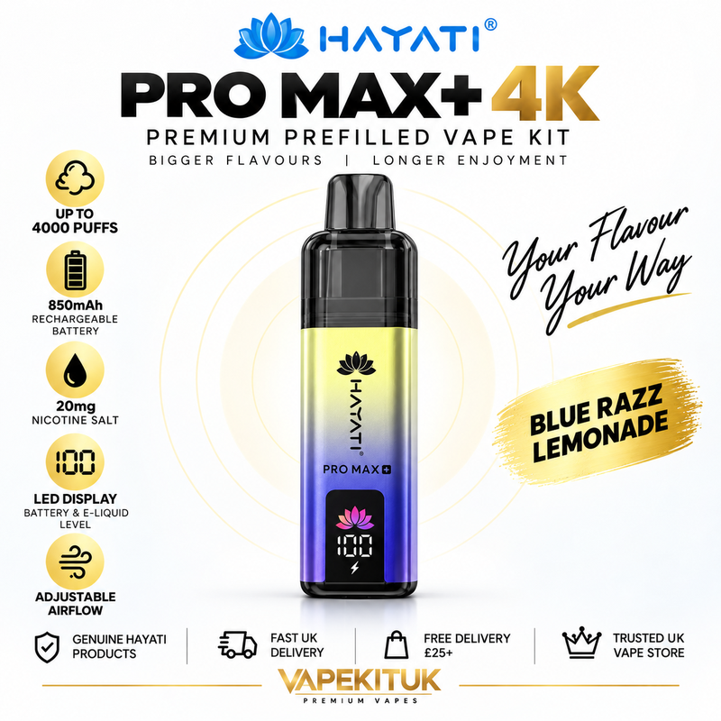 Hayati Pro Max Plus 4000 Blue Razz Lemonade Prefilled Pod Kit – 20mg