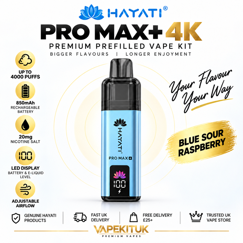 Hayati Pro Max Plus 4000 Blue Sour Raspberry Prefilled Pod Kit – 20mg
